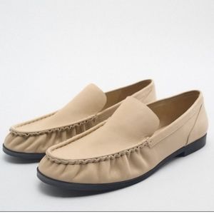ZARA leather flats loafers